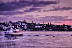 The ferry, Coralita making a trip into Hamilton on a gorgeous Bermuda night in December.